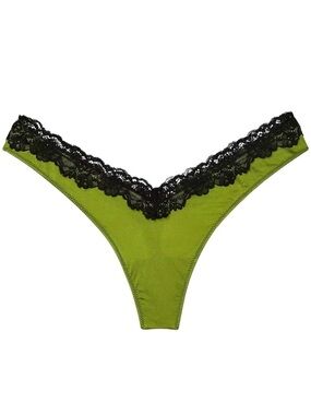 Victoria’s Secret Small Perfect Pear Very Sexy Lace Trim High Leg Thong Panty